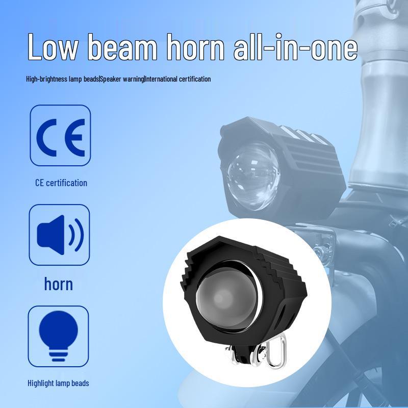 Folding Bike & Scooter LED Headlight with Horn - Low Energy Consumption