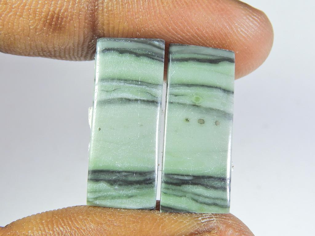 Natural Combo Jasper Matched Pair Octagon Cabochon Loose Gemstone 09X22X04MM SK-241