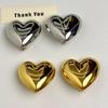Special-Interest Design Exaggerated Three-Dimensional Large Heart Shape Ear Clip Non-Pierced Female 2024 New Arrival Best Selling Fancy Earrings