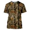 New Outdoor Hunting Camouflage T-shirt for Men 3D Printed Summer Cool Military Top Sports Camouflage Camp Gym T-shirt
