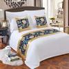 Geometric Stripe Satin Bed Flag Landscape Flower Bird Pattern Home Decoration Cover Cloth Hotel Home Bed End Towel Pillowcase