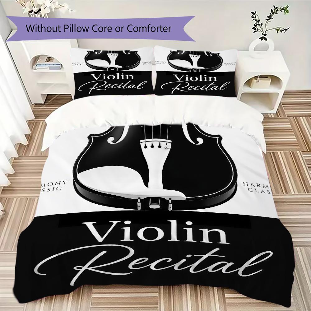Vintage Sheet Music Pattern Bedding Uilt Set Uilt Cover Pillowcase Home Decoration Birthday Gift (1 * Duvet Cover + 2 * Pillowcase Without Core)