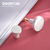 Dooroom Brass Matt White Round Cabinet Handles Wardrobe Drawer Knobs Kids' Room Indoor Kitchen Hallway Wall Clothes Hook