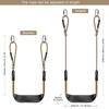 SELEWARE Plastic Swing Tree Swing Set with Adjustable Rope and 2 Heavy Duty Playground Swing Set Accessories for Kids Indoor Outdoor Black Seat,