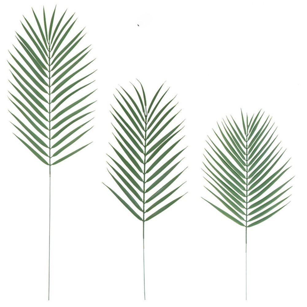 5pcs Large Fake Tropical Palm Leaves Plastic Artificial Leaves Artificial Green Palm Leaves  Wedding