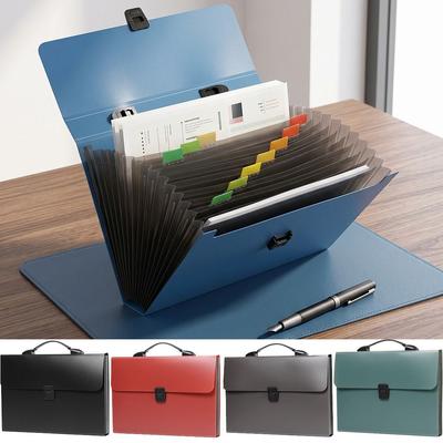 Large Capacity Accordion File Folder Portable A4 Document Holder Document Storage Bag  Home Use