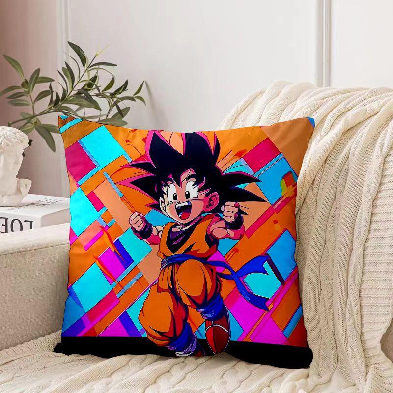 Kissenbezug mit Dragon Ball-Motiv und Cartoon-Print – Ein Traum für Anime-Fans! Anime-Accessoires und Deko-Geschenke
