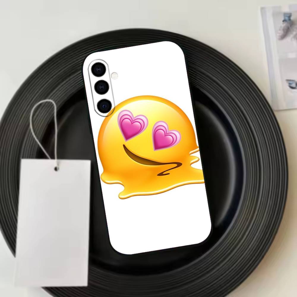 spring emojis Phone Case Black Silicone Soft For Samsung Galaxy A73,A72,A71,A70,A53,A52,A51