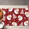 Weihnachts-Platzsets Baum-Muster Tischsets Hitzebeständige Leinen-Platzsets für Esszimmer- und Küchendekor für Festtagsmahlzeiten, Zusammenkünfte, Partytisch