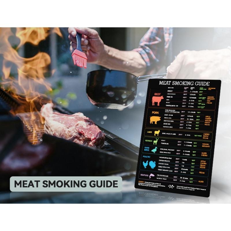 Tabella dei tempi di cottura della carne per friggitrici ad aria Impermeabile Supporto magnetico Strumento essenziale per la cucina Con guida alla temperatura
