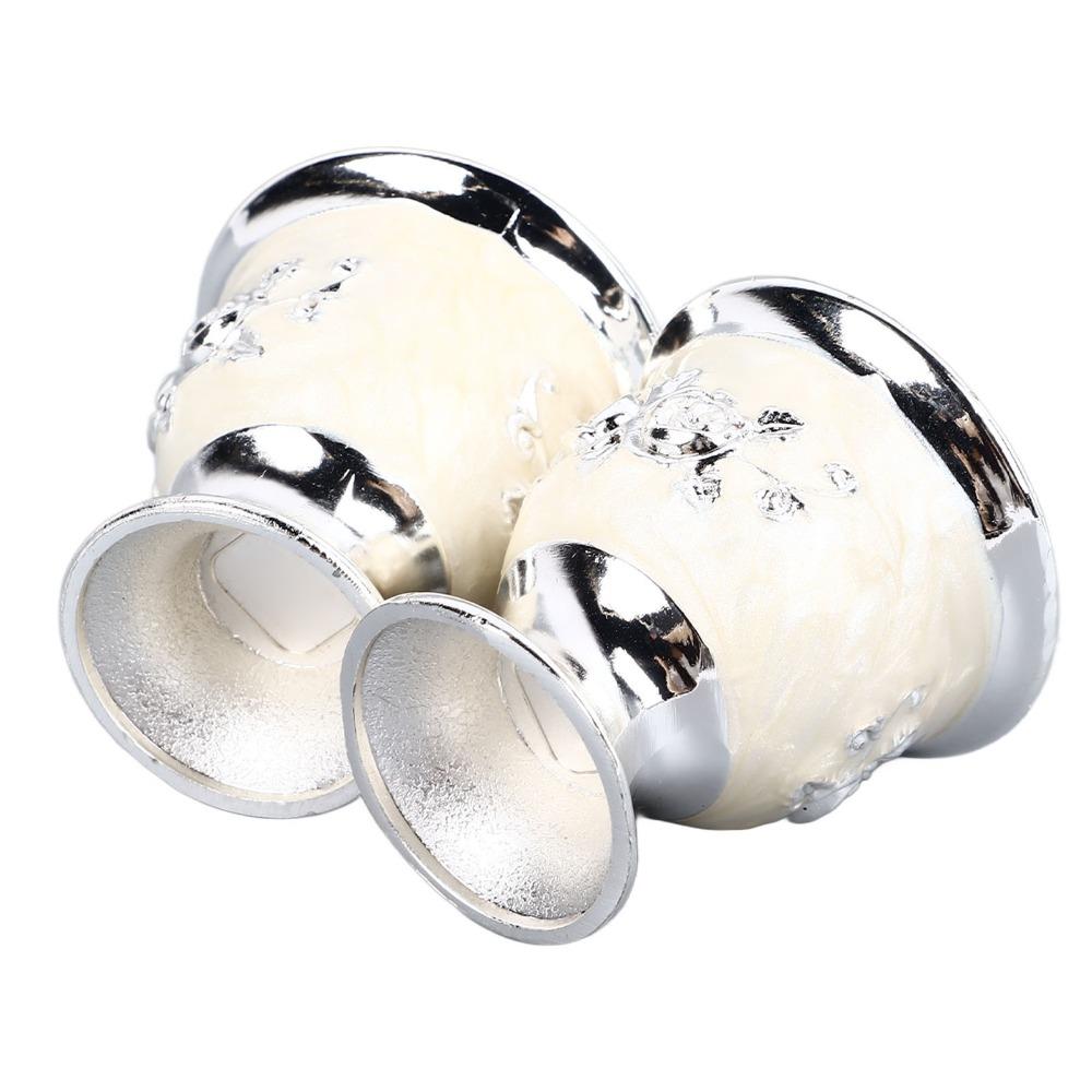 2PCS Goblets & Chalices Alloy Retro Wine Cup Small Size Exquisite Silver Goblet Silver Metal Wine Cup Restaurant Use