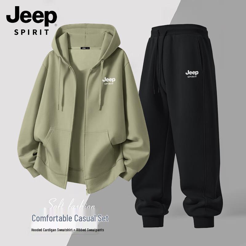 JEEP SPIRIT Men s Casual Hooded Tracksuit Set 2XL
