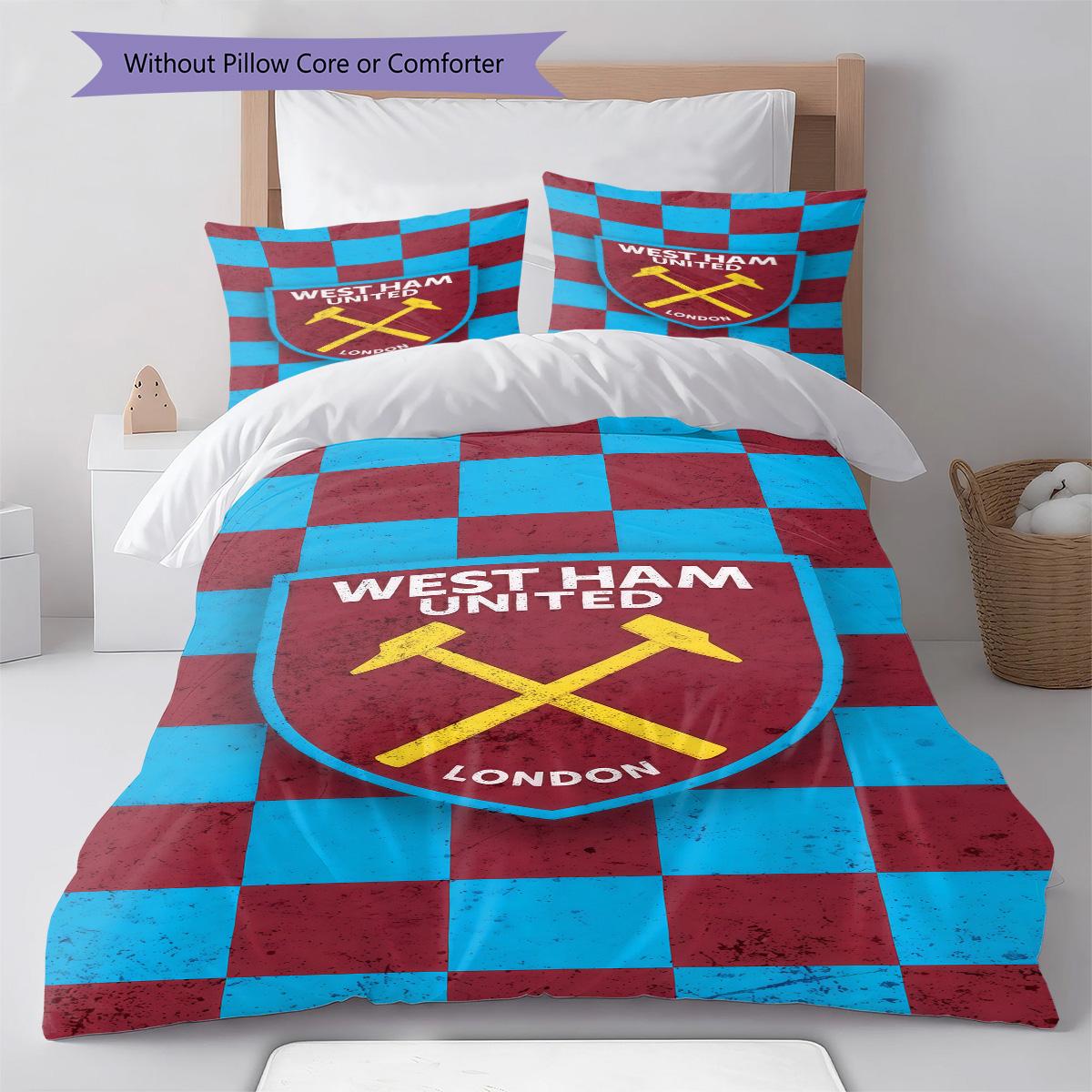 

WHUFC logo Bedding Quilt Set Quilt Cover Pillowcase Home Decoration Birthday Gift (1 * duvet cover + 2 * pillowcase, without core) 135x200cm