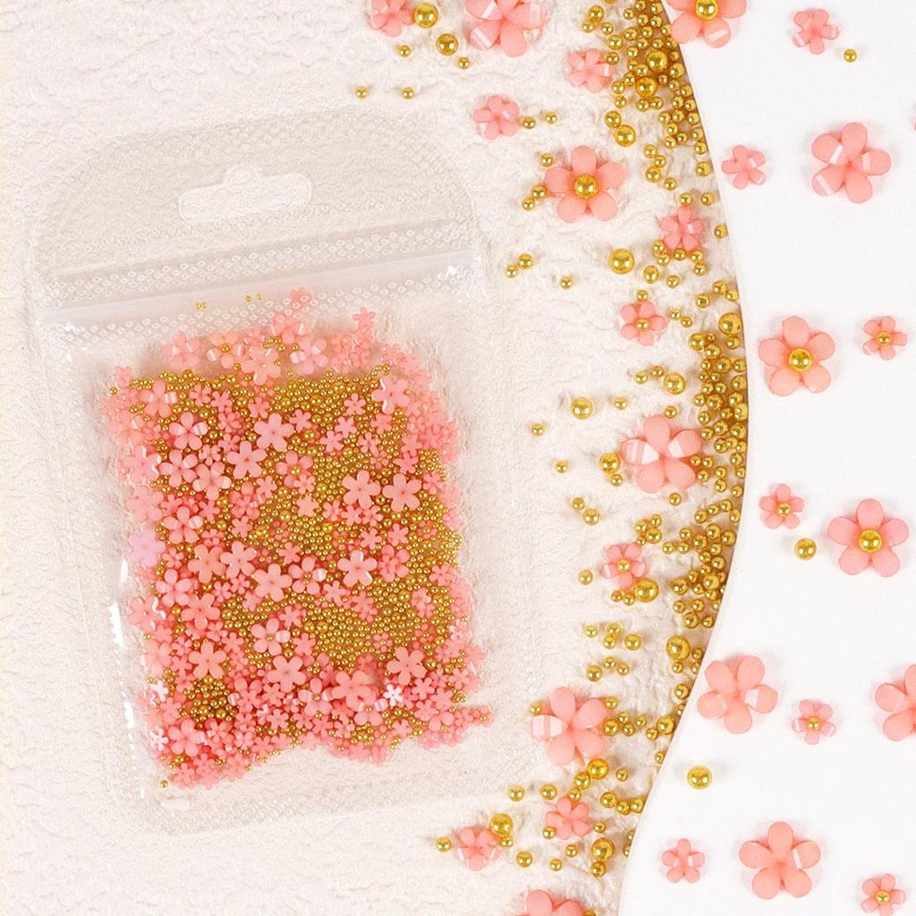 3D pryskyřičné nehtové umění květiny smíšené perlové kameny kamínky dekorace pro DIY manikúra příslušenství potřeby přívěsky díly