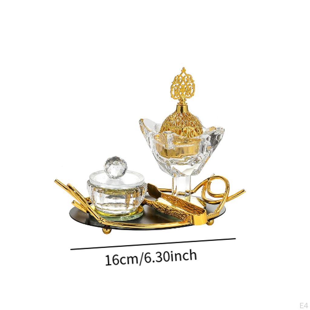 Arabischer Weihrauchbrenner Halter Glas Räucherset mit Aufbewahrung Spezialist Diffusor Ramadan
