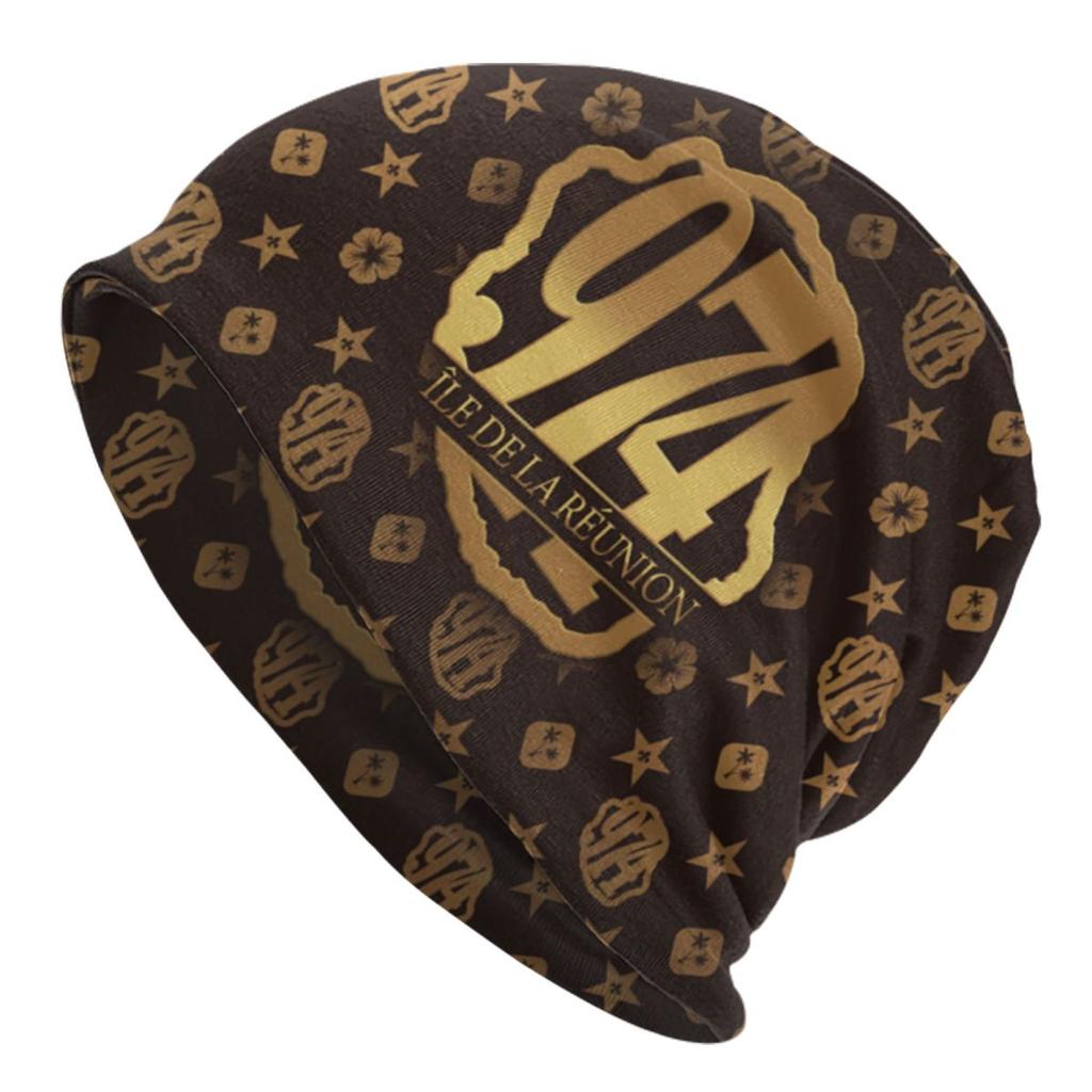 Custom Luxury 974 Reunion Island Pattern Beanie Cap Unisex Bonnet  Knitted Hats Outdoor Fleur De Lys Skullies Beanies Caps