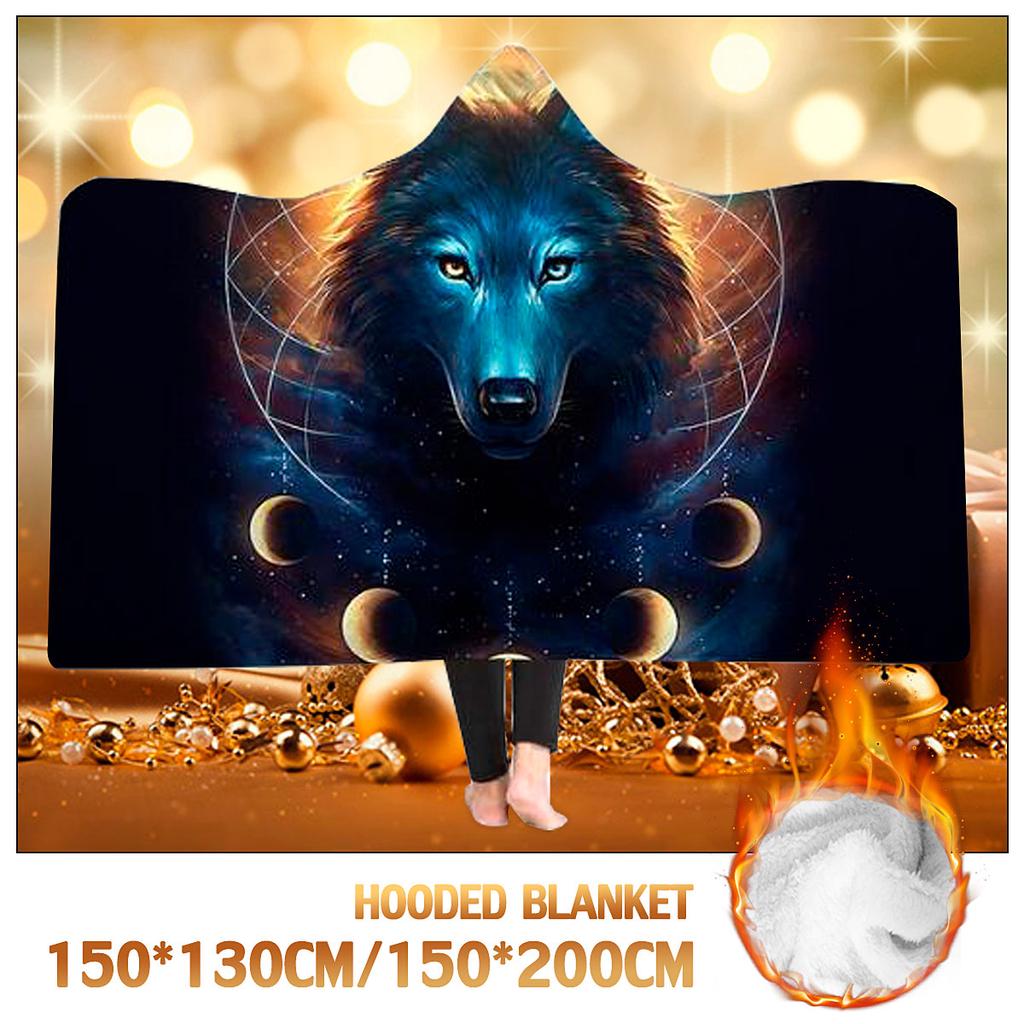 wolf hooded blanket