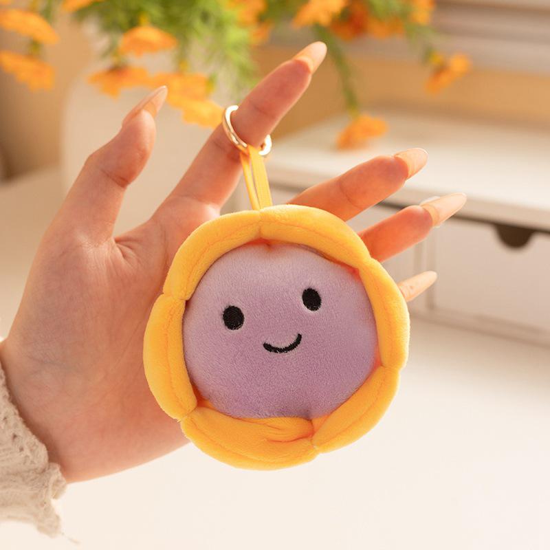 Cute Egg Tart Pendant Plush Doll Keychain & Bag Charm