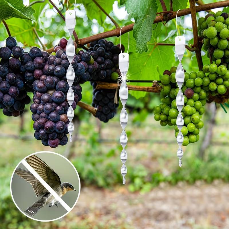 10pcs Bird-Repellent Reflective Spira Wind-Turning Vegetable Yard Bird Scaring Stick Anti-Bird Deterrent Gardening Accessories