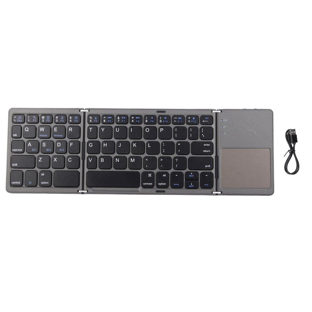 Bluetooth Keyboard Portable Folding DualMode Bluetooth 3.0 Rechargeable Fingerboard with TouchPad USB Wired