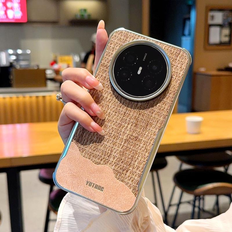 

For Huawei Mate 70 Air Case Peak Anti-Shock Corners Drop-proof Magsafe Electroplating Soft Grip Leather Cover Artificial leather