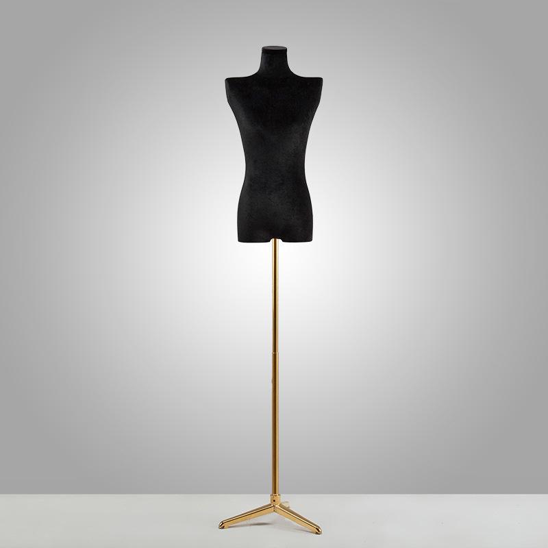 Korean Style Black Off-Shoulder Women's Half Body Mannequin with Right Angle Shoulder and Full Body Display Stand