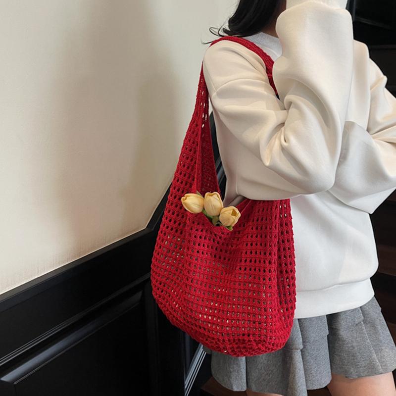 Creative Large Capacity Shoulder Bags Casual Simple Handbags Vintage Multifunctional Woven Shopping Tote Beach Bag