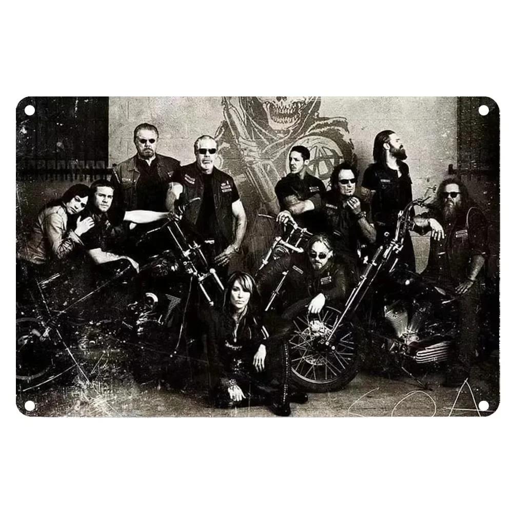 Metall Blechschild Sons of Anarchy Fear The Reaper Plakette Poster Bauernhof Zuhause Café Wanddekoration Vintage Metallplatte 12*8 Zoll