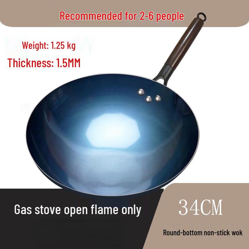 ZISIZ Pre-seasoned Iron Wok