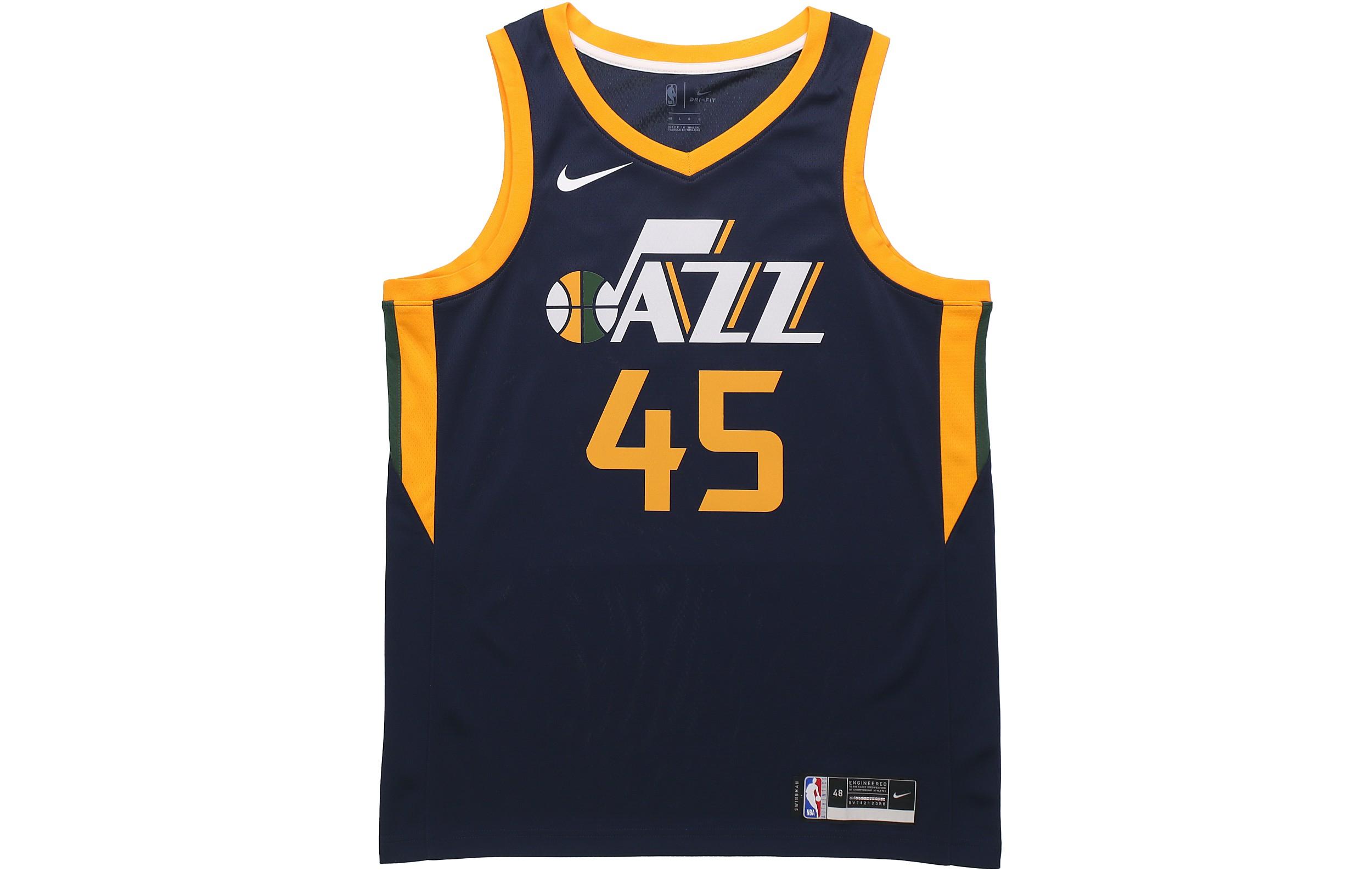 Nike NBA Basketball Jersey Men s University Dark Blue/Sun Yellow CW3683-426 XL