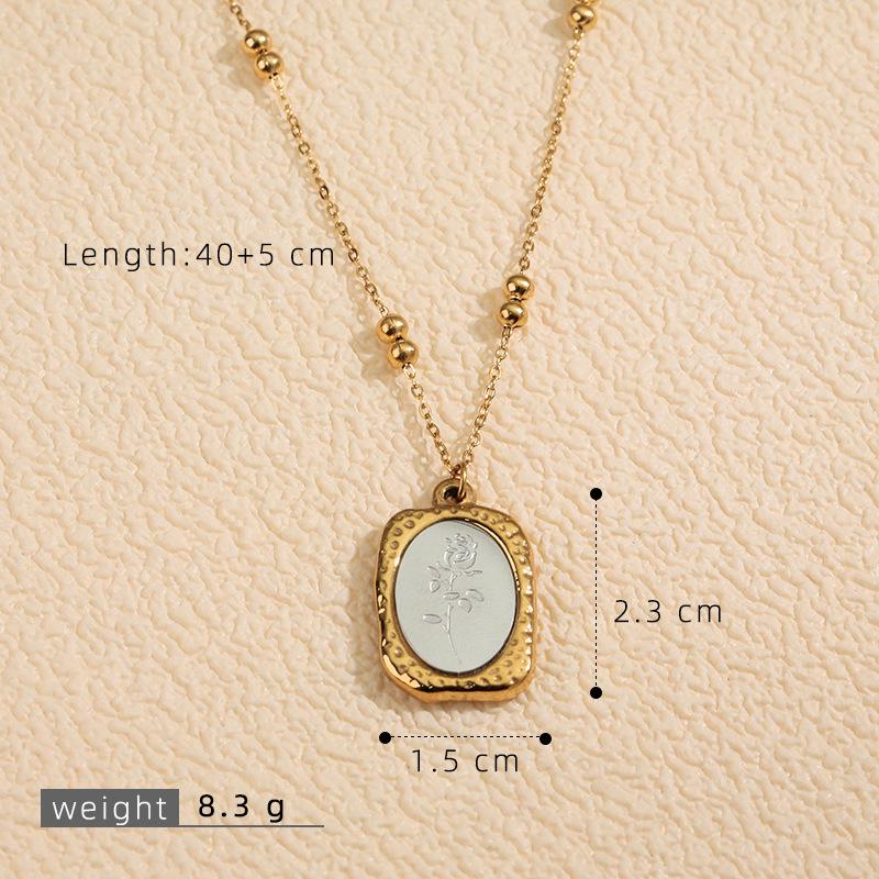 18K Gold Plated Sunflower Rose Necklace – Versatile, Fade-Resistant Stainless Steel Clavicle Chain