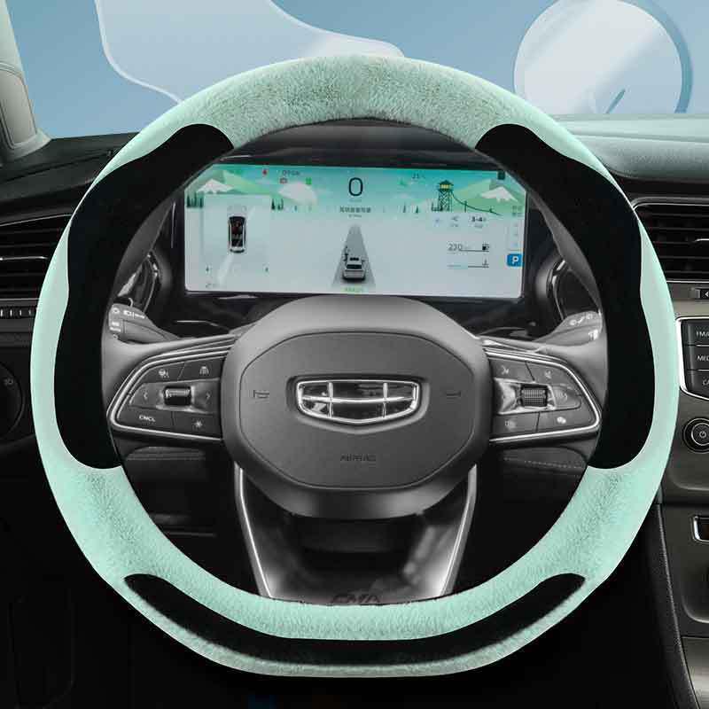 Winter Plush Steering Wheel Cover for Geely Haoyue, ICON, Boyue PRO, Emgrand GS, Vision X6, X3, Binyue, and GL