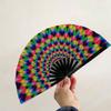 Skládací ventilátor Robustní vějířová kost s vynikajícím vzorem Jasná barva zářící ve tmě Festivalové představení pro párty