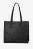 Wittchen Women's Eco-Leather Shopper Bag With Embossed Signature, Black, Eco-Leather