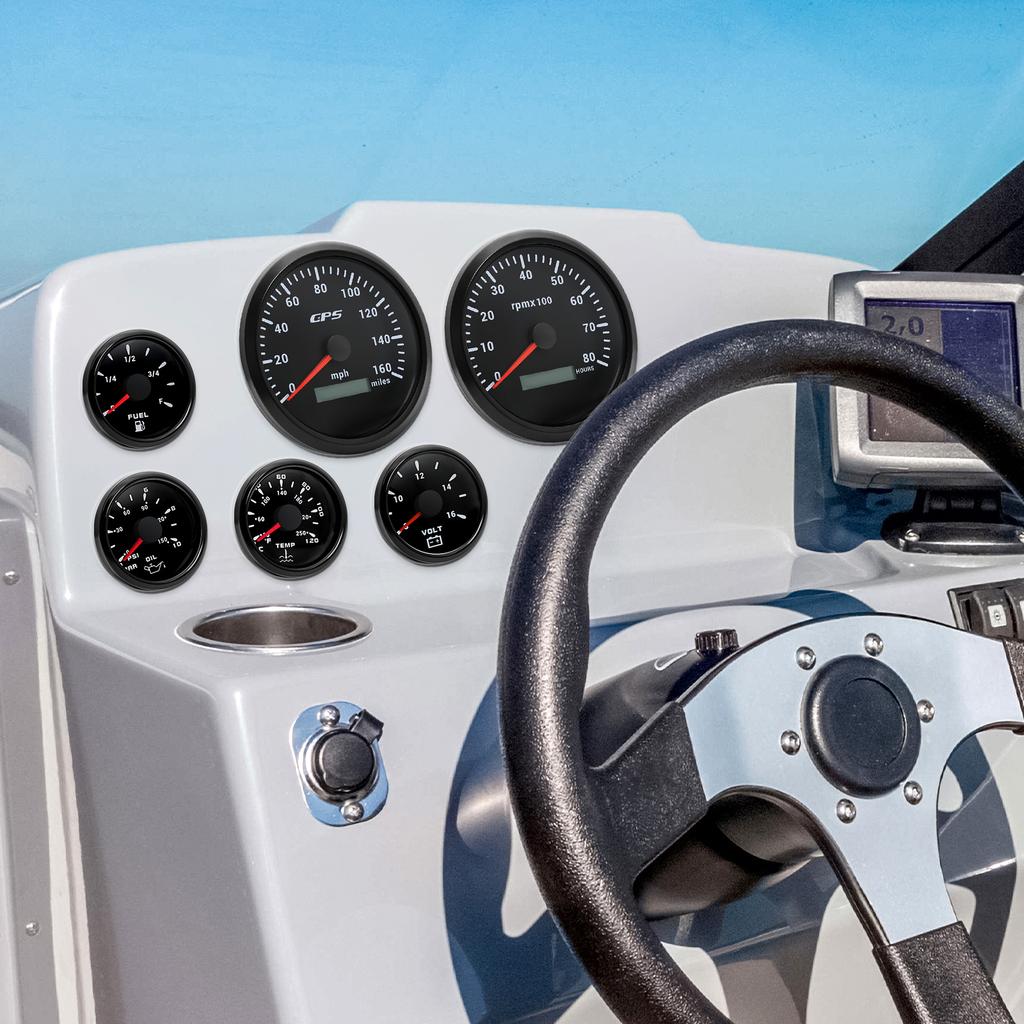 160MPH 110mm GPS Speedometer With GPS Antenna Speed Gauge Total Mileage Waterproof with 7 Colors Backlight for Car Boat Truc