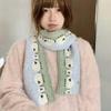 Wool Blend Cute Lamb Scarf Thick Plush Plush Neck Warmer Wool Blend Neckerchief  Christmas Gift