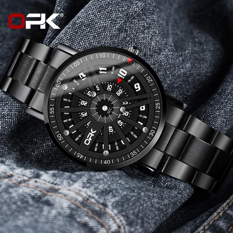 OPK 8126 Fashion Quartz Movement Watch HD Hour Window Daily Life Waterproof Digtial Display Round Dial Watch