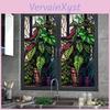 Film Colorful Window Glass Film Easy To Install Uv Protection Vintage Glass Window Decal Home Decoration