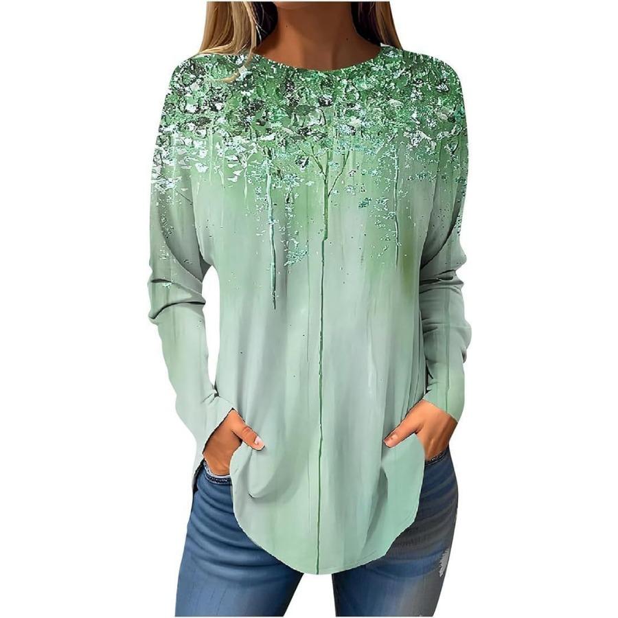 

Футболки с длинным рукавом и 3D-принтом, топ с круглым вырезом и цветочным принтом для женской одежды 5XL