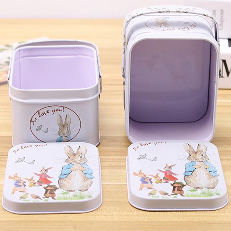 Vintage Small Suitcase Storage Plech Metal Candy Box Dárková krabička Cookie dárková krabička
