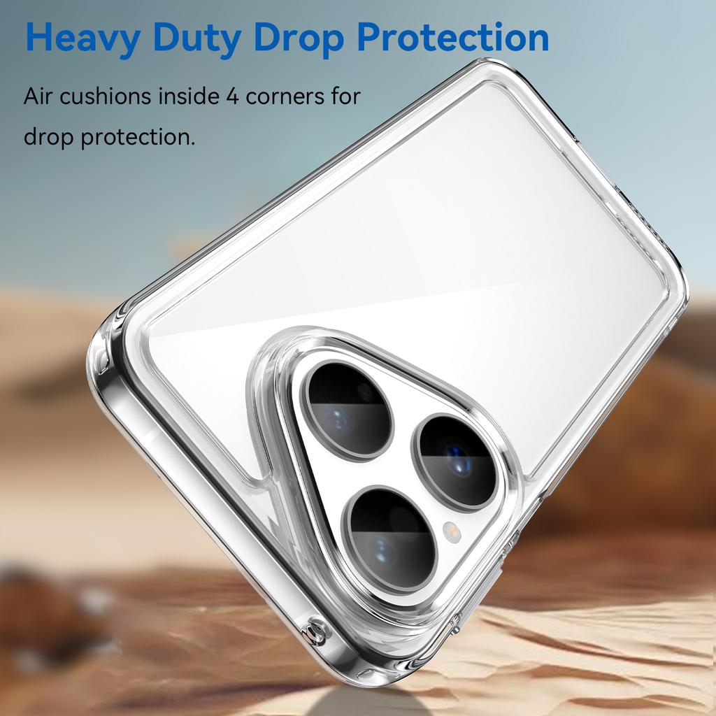 For Huawei Pura 80 Case WANLONFENG MF Series TPU Acrylic Clear Phone Cover with Tempered Glass Film