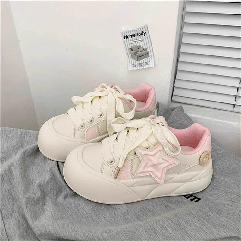 

Original star board shoes women s 2025 autumn new student platform white shoes sports versatile casual bread shoes 35