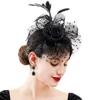 Elegant Tea Party Mesh Hair Band Exquisite Bride Headdress Feathers Fascinator Hat  Wedding