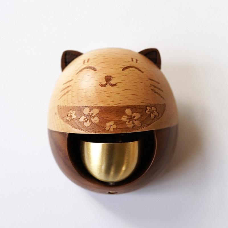 Elk Cat Rabbit Wodden Doorbell Winden Chimes Hanging Wind Bell Wireless Doorbell Decor for Home Entrance Door Bell