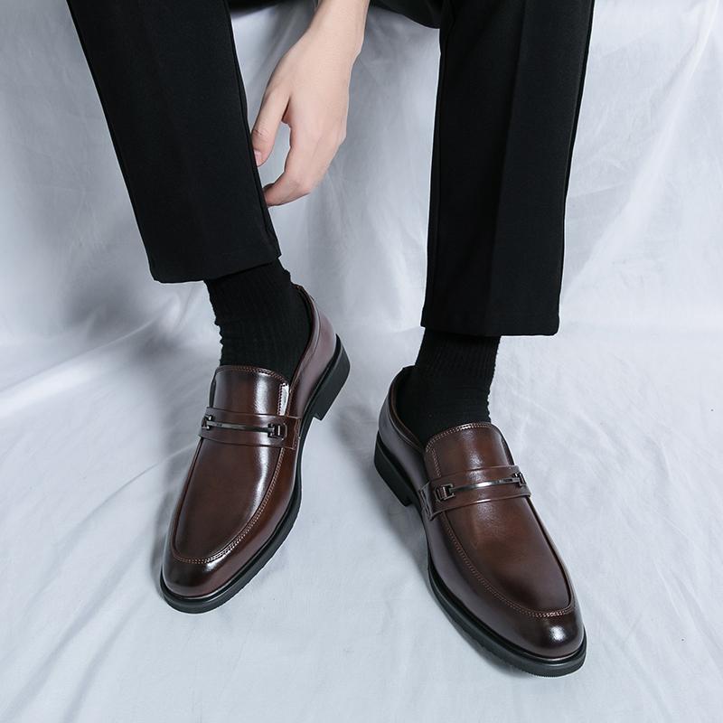 Fashion Leather Shoes Man Casual Loafers Luxury Design Slip on Male Dress Shoes Leisure Style Big Size Good Wear-resistant Sole