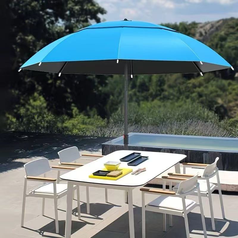 Thickened UV-Proof Folding Sun Umbrella - Lightweight Manual Open/Close Design, Suitable for Camping, Beach, and Fishing