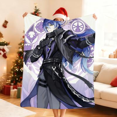 Flins Genshin Impact Decke Weiche Wohndecke für Zuhause Schlafzimmer Bett Sofa Picknick Reise Büro Ruhe Abdeckung Decke Geschenk
