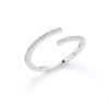 Simple Shiny Zircon Opening Adjustable Rings For Women Double Layer Luxury Engagement Wedding Ring Femme Luxury Jewelry Gift