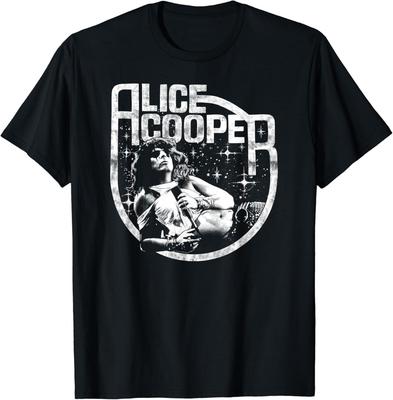 Alice Cooper – Classic Alice Photo On Cranberry T-Shirt Mens Womens Tees Top