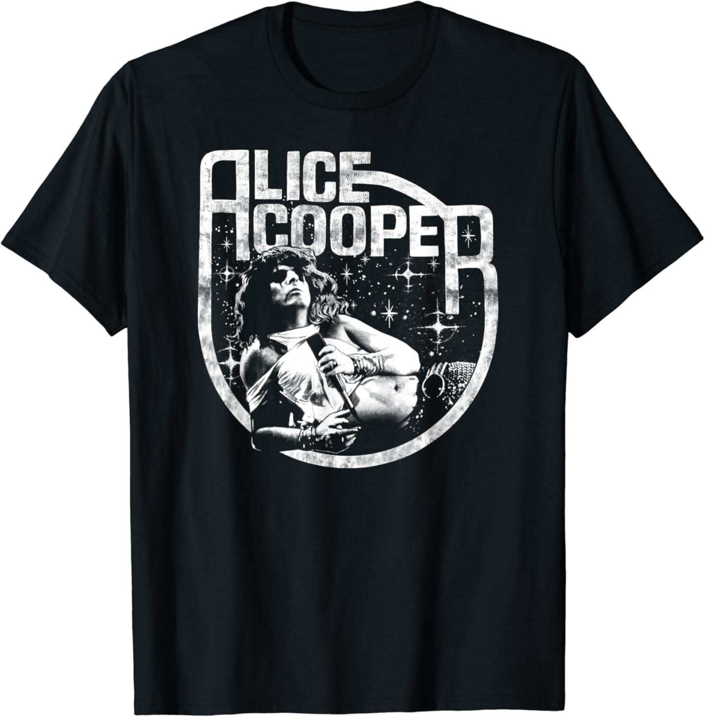 Alice Cooper – Classic Alice Photo On Cranberry T-Shirt Mens Womens Tees Top 2XL